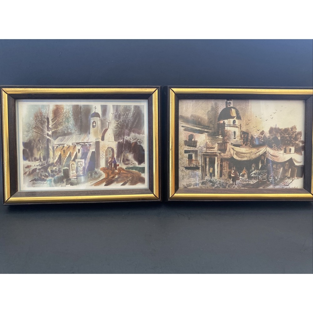 Shackleford Watercolor Painting Mini Prints-2 California Mission Disney Artist
